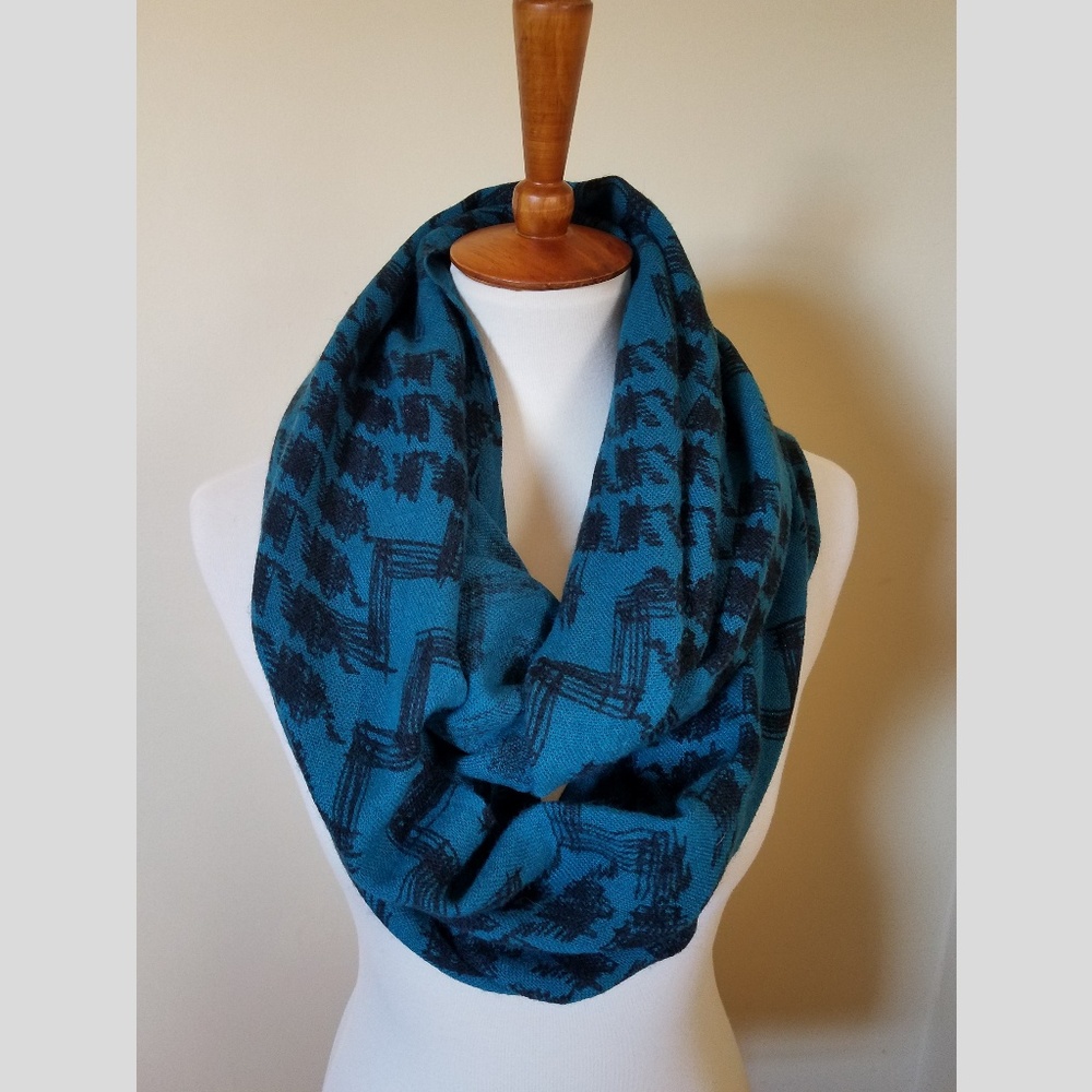 Teal & Black Infinity Scarf